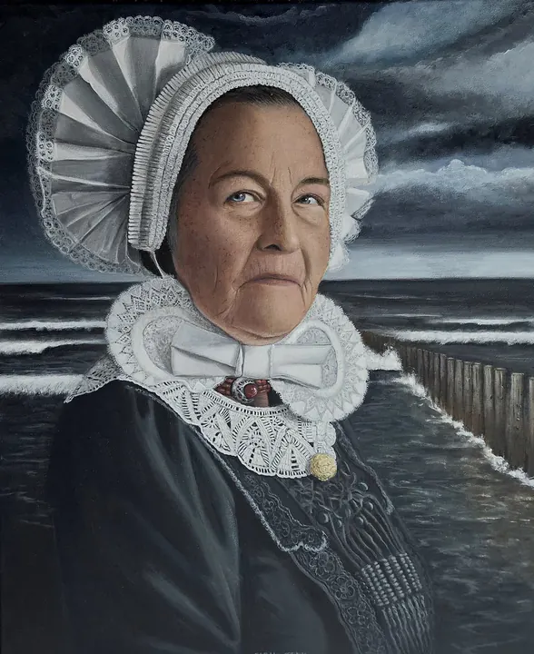 Aan de kust, Dame in Noord- Veluwse klederdracht.